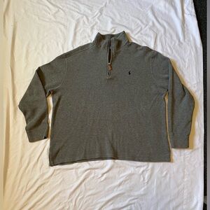 Polo Ralph Lauren Sweater Mens XL Gray 1/4 Zip Long Sleeve Classic Pullover Men
